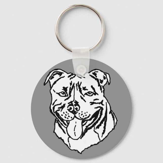 Staffordshire Bull Terrier STAFFY Key Ring (Front)