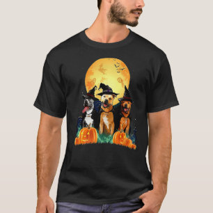 Staffordshire Bull Terrier Witch Pumpkin Halloween T-Shirt