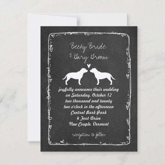 Staffordshire Bull Terriers Wedding Announcement (Front)