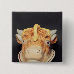 Staffordshire cheese dish in shape of a cow's 15 cm square badge