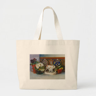 Staffordshire Cow with Primulaes 2004 Large Tote Bag