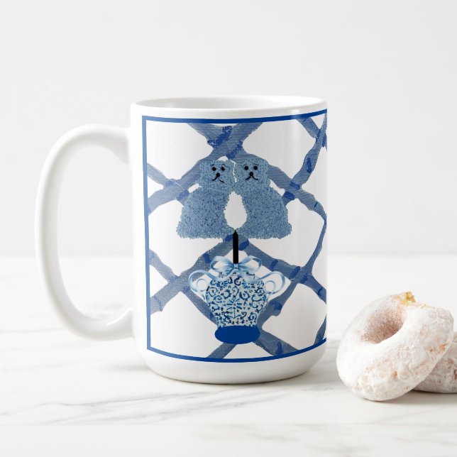 Staffordshire Dogs Ginger Jars Jar  Coffee Mug (With Donut)