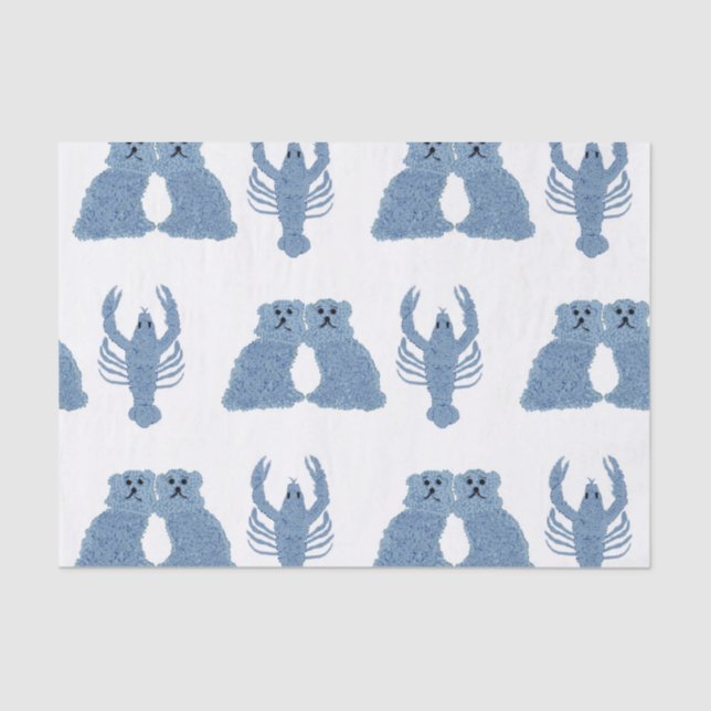 Staffordshire Dogs Lobster Ginger Jars Tissue Paper (Front)