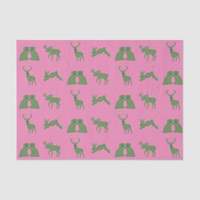Staffordshire Dogs Topiary Deer Rabbit   Tissue Paper (Front)