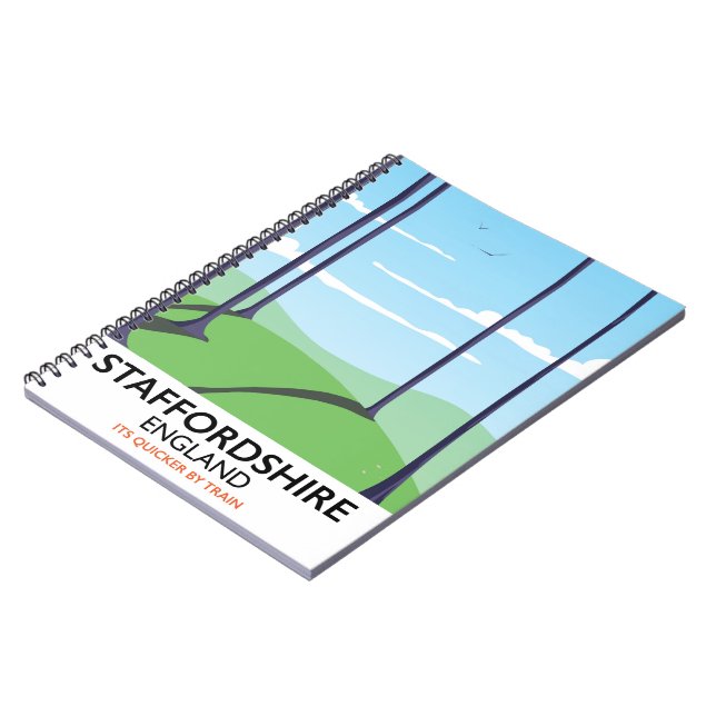 Staffordshire England train poster Notebook (Left Side)