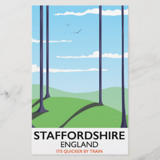 Staffordshire England train poster Stationery
