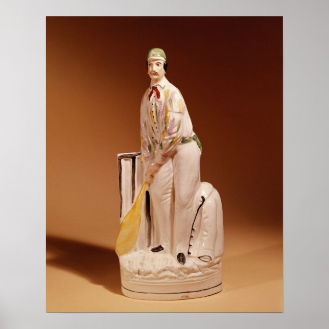Staffordshire figure of a cricketer, 1865 poster (Front)