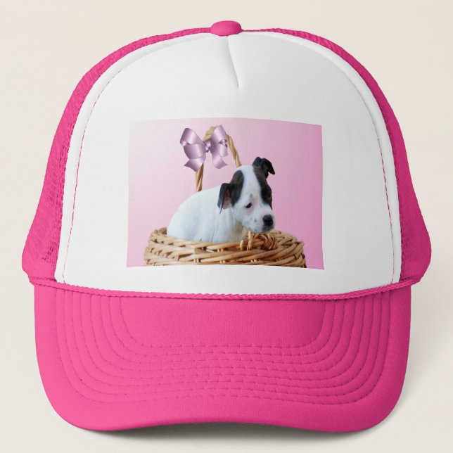 Staffordshire Puppy In A Basket,   Trucker Hat (Front)