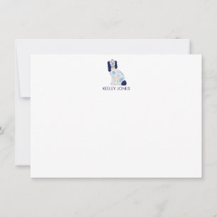 Staffordshire Spaniel Personalised Flat Note Card