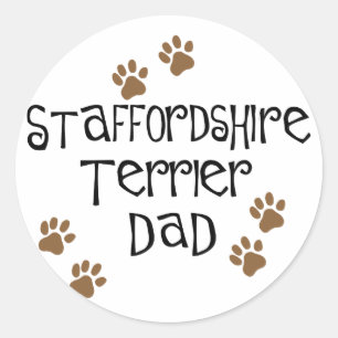 Staffordshire Terrier Dad Classic Round Sticker