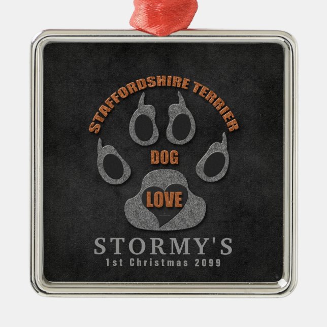 Staffordshire Terrier Dog Breed Christmas Ornament (Front)
