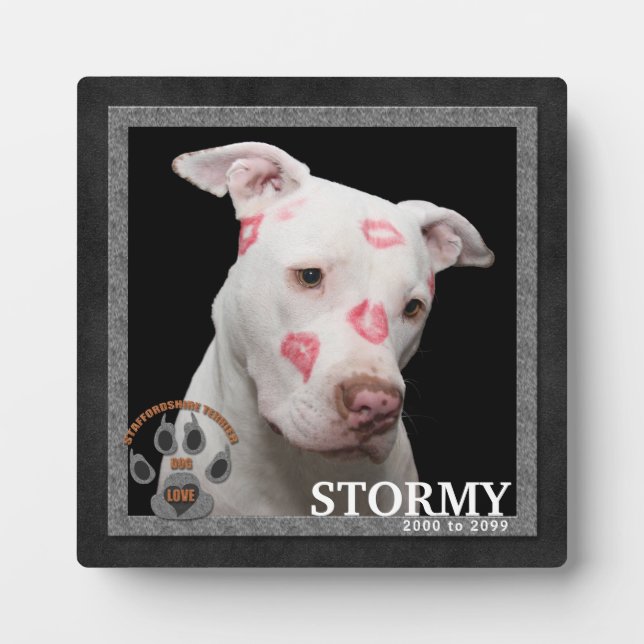 Staffordshire Terrier Dog Breed Memorial Plaque (Front)