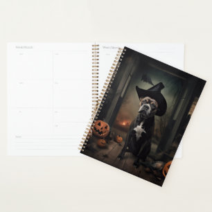 Staffordshire Terrier Pumpkins Halloween Scary  Planner