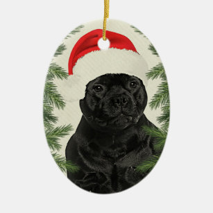 Staffordshire Terrier Vintage Style Christmas Ceramic Tree Decoration
