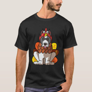 Stafforshire Bull Terrier Dog Greets Happy Thanksg T-Shirt