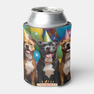 Staffy Birthday Party With Cake Balloons, Can Cooler