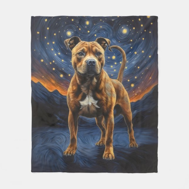 Staffy Dog Artsy Fleece Blanket (Front)