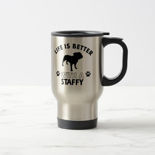 Image of Staffy dog breed designs Travel Mug