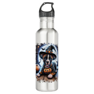Staffy Dog Halloween Square 710 Ml Water Bottle