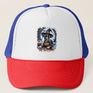 Staffy Dog Halloween Square Trucker Hat