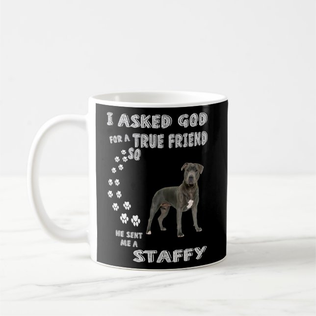 Staffy Dog Mum Stafford Dad Staffordshire Bull Ter Coffee Mug (Left)