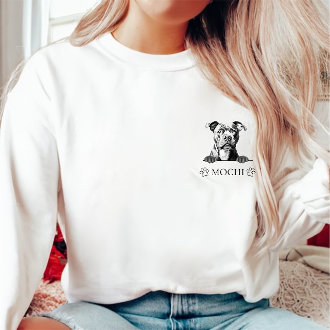 Staffy Dog Personalised Hand Drawing Sweatshirt (Creator Uploaded)
