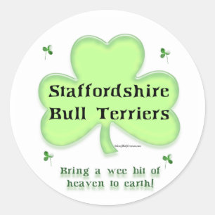 Staffy Heaven; Staffordshire St. Patrick's day Classic Round Sticker