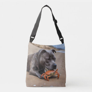 Staffy Is Friends With A Beach Crab, Crossbody Bag