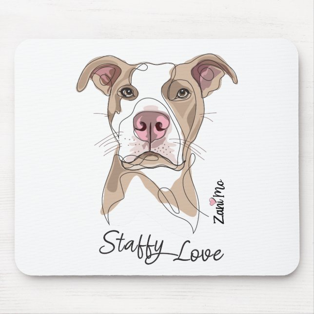 Staffy Love - Zani Mo Protection Mouse Mat (Front)