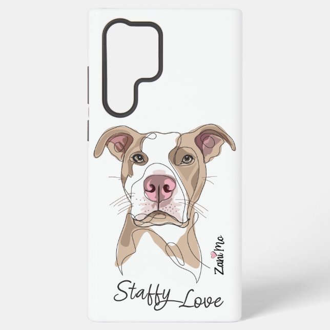 Staffy Love - Zani Mo Protection Samsung Galaxy S22 Ultra Case (Back)