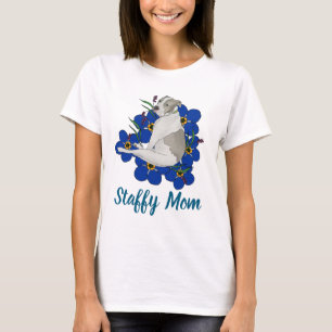Staffy Mom Tee – Staffordshire Bull Terrier Art
