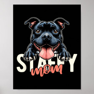 Staffy Mum Staffordshire Bull Terrier Dog Tattoo F Poster