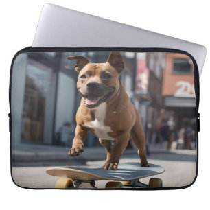 Staffy Skateboarder, Laptop Sleeve