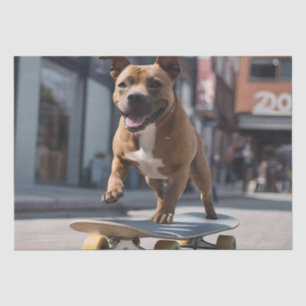Staffy Skateboarder, Tissue Paper