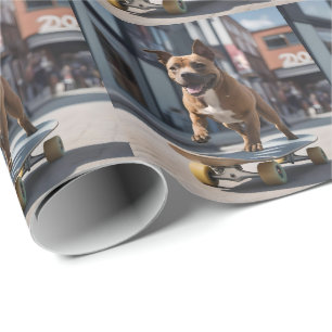 Staffy Skateboarder, Wrapping Paper