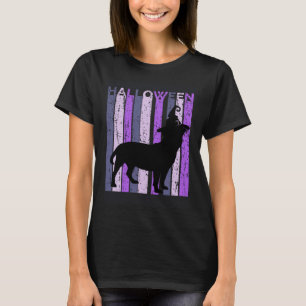 Staffy Witch Hat Halloween Spooky Creepy Purple Bu T-Shirt