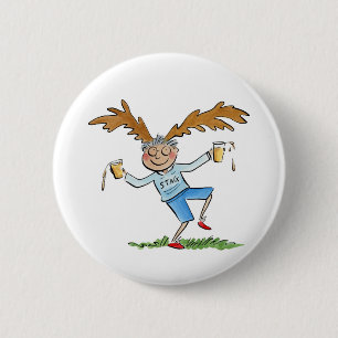 Stag 6 Cm Round Badge