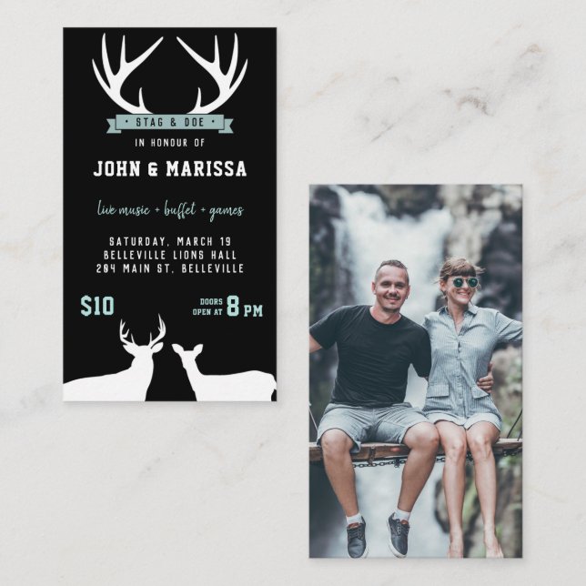 Stag and Doe Tickets - Antlers (Front/Back)