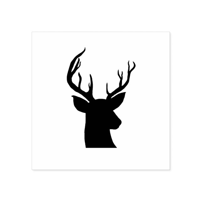 Stag Antler Rustic Country Drawing Rubber Stamp (Imprint)