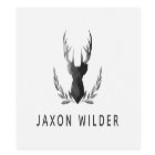 Stag Antlers Smoke Watercolor Minimal Rustic Busin