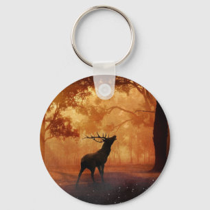 Stag at Sunset Key Ring