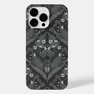 Stag beetle and ferns, in black and white iPhone 14 pro max case