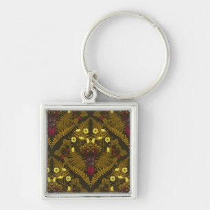 Stag beetle and ferns key ring