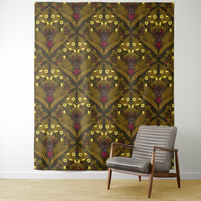 Stag beetle and ferns tapestry (In Situ)