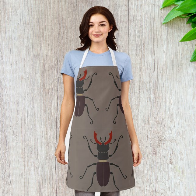 Stag Beetle Bold Minimalist Insect Apron (Creator Uploaded)