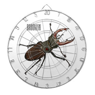 Stag beetle cartoon illustration dartboard