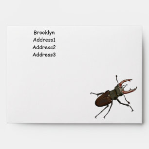 Stag beetle cartoon illustration envelope