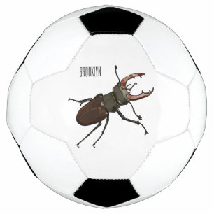 Stag beetle cartoon illustration football