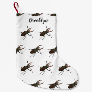 Stag beetle cartoon illustration small christmas stocking