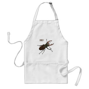 Stag beetle cartoon illustration standard apron